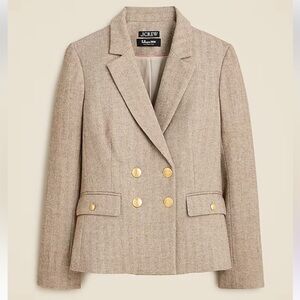 J. Crew Slim-fit Double-Breasted Blazer in Herringbone Italian Wool Blend NWOT